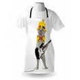 thumbnail image 3 of Cat Apron Hipster Musician Kitty Playing Guitar Singing with Fun Hat Party Birthday Humor Picture, Unisex Kitchen Bib Apron with Adjustable Neck for Cooking Baking Gardening, Multicolor, by Ambesonne, 3 of 3