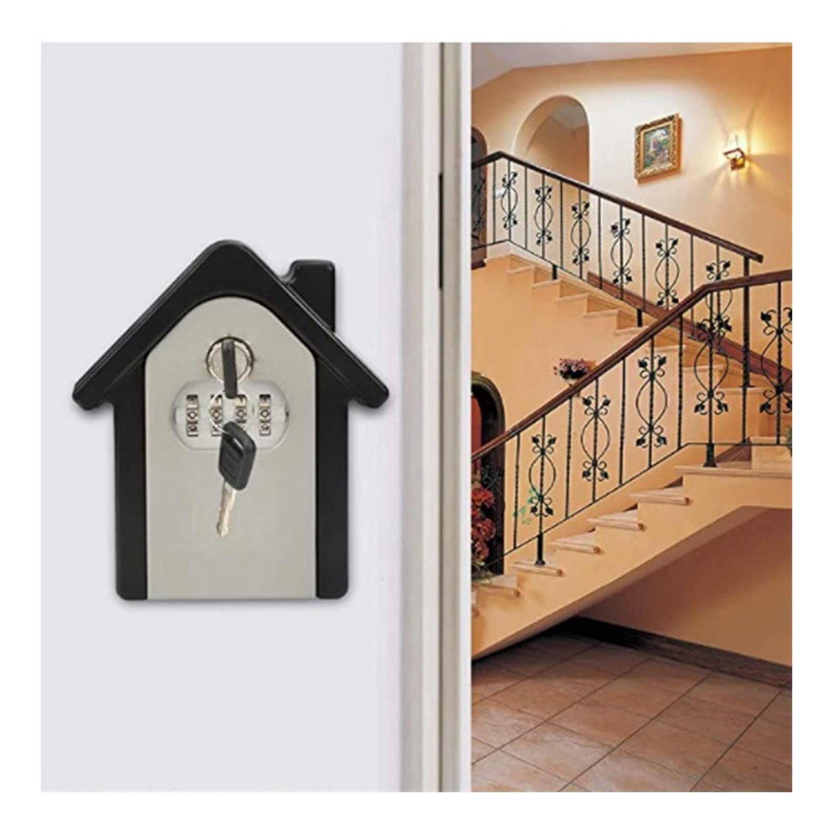 Aluminum Alloy Double Password Key Box Wall Safe,Simple and Easy to Use ,House, Apartment, Office Key Storage