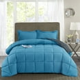 thumbnail image 2 of Unique Home Alternative 3pc Goose Down Clearance Comforter Soft Premium Color Duvet Covers Comforter Set (Queen, Turquoise), 2 of 6