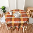 thumbnail image 2 of Thanksgiving Tablecloth, Fall Pumpkin Round Tablecloth 60 Inch, Autumn Orange Buffalo Plaid Table Cloth for Rustic Farmhouse Kitchen Decor, Outdoor Holiday Party Wipeable Polyester Fabric Table Cover, 2 of 6