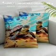 thumbnail image 3 of JEUXUS  Turtle Pillow Covers Sea Turtle Decor, Coastal Pillow Covers, Motivational Beach House Room Decor, Sea Turtle Gifts, Inspirational Sea Turtle Pillows Decorative Throw Pillows Cover, 3 of 5