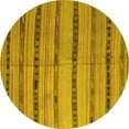 thumbnail image 1 of Ahgly Company Indoor Round Southwestern Yellow Country Area Rugs, 6' Round, 1 of 4