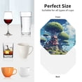thumbnail image 6 of Disketp Fantasy Treehouse Planet Scene Funny Coasters,4 Pcs Leather Coasters with Holder, Perfect Housewarming Hostess Gifts,Protect Furniture from Water Marks Scratch and Damage-Octagon, 6 of 6