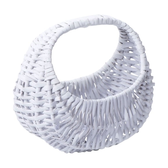 Darzheoy Wicker Basket with Handle, Wicker Shopping Basket, Picnic Baskets, Wicker Storage Basket, Rattan Basket for Wedding