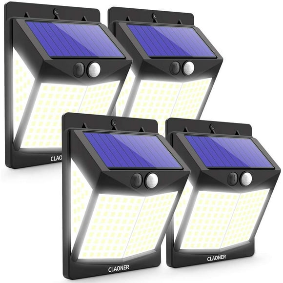CLAONER Solar Lights Outdoor Motion Sensor Lights 3 Modes, Solar Powered Security Lights (Permanent On All Night/Smart Brightness Control) with 270 Degree Wide