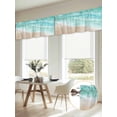 thumbnail image 5 of 2 Pack Summer Beaches Valance for Window Gradient Teal Ocean Casual Sea Coastal Kitchen Valance Rod Pocket Short Curtain Topper Decorative Window Treatment for Living Room Bedroom 54"x18", 5 of 9