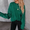 thumbnail image 3 of Womens St Patricks Day Sweatshirt, Oversized Crewneck Knit Sweater - Long Sleeve Drop Shoulder Solid Color Comfort Pullover Top For St Patricks Day,Size:M, 3 of 5