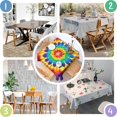 thumbnail image 4 of Colorful Rainbow Tie Dye Spiral Pattern Square Tablecloth,Waterproof Square Table Cover,Wipeable Spillproof Washable Table Cover for Home Kitchen Party Decor 52"x52"(132x132cm), 4 of 6