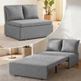 thumbnail image 1 of Puremind Canapé-Lit Escamotable Format Simple, Canapé-Lit Convertible en Lin, Causeuse Canapé Escamotable pour Petit Espace/appartement/bureau, Gris Pâle, 1 of 8