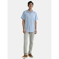 thumbnail image 2 of George Men's & Big Men's Microfiber Button Up Shirt with Short Sleeves, Sizes S-3XL, 2 of 5