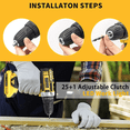 thumbnail image 6 of 21V Tool Kit with Drill, 120PCS 21V Cordless Drill Set with 3/8" Keyless Chuck of Metal & 25+3 Clutch with Impact, 2 x 2.0Ah Battery & Fast Charger, Max Torque 45Nm, 2-Variable Speed, 6 of 14
