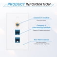thumbnail image 4 of 2 Cat 6 Ethernet Wall Plate, 3 Port F-Plug RJ45 Key-stone Jack Wall Plate, White, 4 of 6