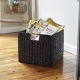 thumbnail image 3 of Household Essentials Foldable Wicker Storage Bin, Stained Water Hyacinth, Sturdy Steel Frame, Handwoven and Decorative, Durable and Stylish, Space-Saving, Dark Brown, 3 of 4