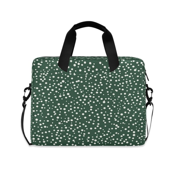 16inch Laptop Briefcase, Business Laptop Bag with Detachable Strap & Padded Compartment, Water-Resistant Polyester,Small White Dots