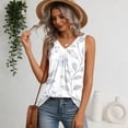 thumbnail image 4 of Bbyeadc Tank Tops for Women Sleeveless Pleated Tank Top Loose Fit Floral Print Shirt Comfortable Beach Travel Everyday Wear,White (XXL), 4 of 7