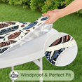 thumbnail image 5 of 44Inch Boho Chic Round Table Cover with All-Around Elastic, Floral Pattern Spill Proof Tablecloth for 38"-42" Tables, Durable for Daily Use, 5 of 7