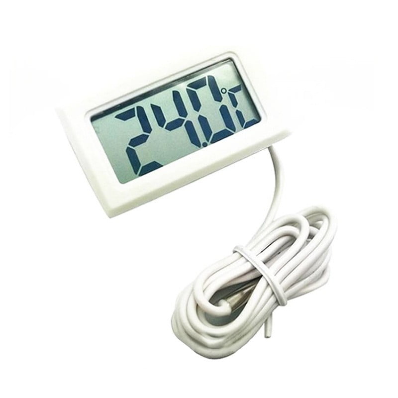 QIFEI 2Pcs Mini Digital Thermometer Hygrometer with Probe Indoor Temperature  Humidity Meter Gaug for Incubator Reptile Plant Terrarium Greenhouse White  