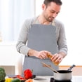 thumbnail image 6 of AOWOO Adjustable Apron For Men Women, Striped Kitchen Apron, 2 Pack Cotton Polyester Bib Apron, Cooking Apron With 2 Pockets for Bbq, Baking Restaurant, 6 of 7