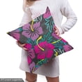 thumbnail image 5 of Ambesonne Floral Fabric by the Yard Upholstery, Pink and Purple Hibiscus, 10 Yards, Grey Multicolor, 5 of 5