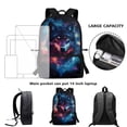 thumbnail image 6 of Uorisanigo School Galaxy Wolf Backpack for Kids 5-12 Year Lightweight Travel Backpacks Casual Daypack Nursery Preschool Elementary Schoolbags(17 Inch), 6 of 6