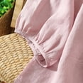 thumbnail image 7 of Gamivast Short Puff Sleeve Shirts for Women Ruffle Neck Button Down Blouses Casual Loose Fit Flowy Peplum Tops Summer Elegant Babydoll Tunic Tees for Women Pink XL, 7 of 7
