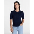 thumbnail image 3 of Time and Tru Women's Crewneck Cardigan with Short Sleeves, Lightweight, Sizes XS-XXXL, 3 of 7