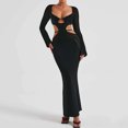 thumbnail image 1 of Vestido transparente de punto para mujer, vestido elegante y ajustado, vestido de fiesta de noche elegante, 1 of 6