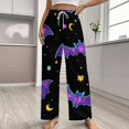 thumbnail image 2 of Cute Bat And Moon Pattern-1 Pajama Pants Loose Pajamas Female Breathable Home Trousers Leisure Sleeping Pants Large Size, 2 of 6
