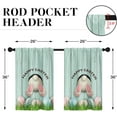 thumbnail image 2 of mayuai Easter Bunny Pink Kitchen Curtains, Blue Wooden Rabbit Short Window Curtains Set of 2, Window Treatment Tier Curtains for Kitchen Over Sink Bathroom Dining Room Decor (26x36 Inch), 2 of 6