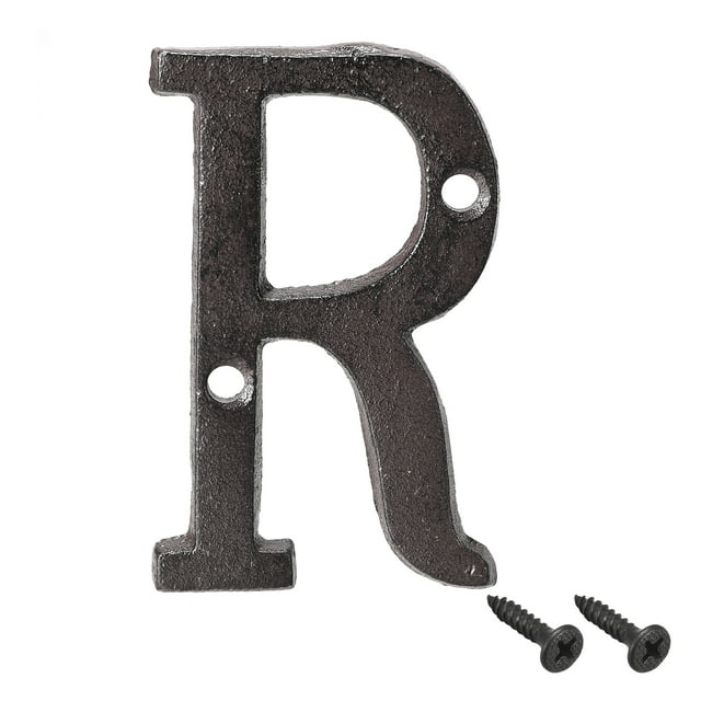 Unique Bargains 3 Inch Cast Iron House Letter Mailbox Address Sign Letter R
