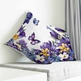 thumbnail image 3 of Spring Floral Pillow Covers 26x26 Inch Decorative Throw Pillow Cover, Purple Tulips Hydrangeas Butterflies Flowers Sofa Pillowcases Accent Cushion Case Home Decor Bedroom Living Room, 3 of 6