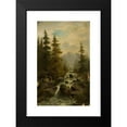 thumbnail image 2 of Adolf Chwala 10x14 Black Modern Framed Museum Art Print Titled - Mountain Landscape with a Waterfall, 2 of 5