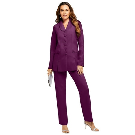 Roaman's Women's Plus Size Ten Button Pant Suit
