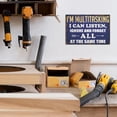 thumbnail image 4 of Putuo Decor Sarcastic Signs For Man Cave Decor, I'm Multitasking I Can Listen Ignore And Forget All At The Same Time Retro Garage Metal Tin Sign, Funny Signs With Saying For Bar Bathroom, 4 of 14