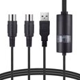 thumbnail image 1 of TiooDre Electric Piano Drum Usb To 2 Midi Interface Music Adapter Cable Converter For Pc Music Keyboard Synth Adapter Windows Ios 2 Meters, 1 of 8