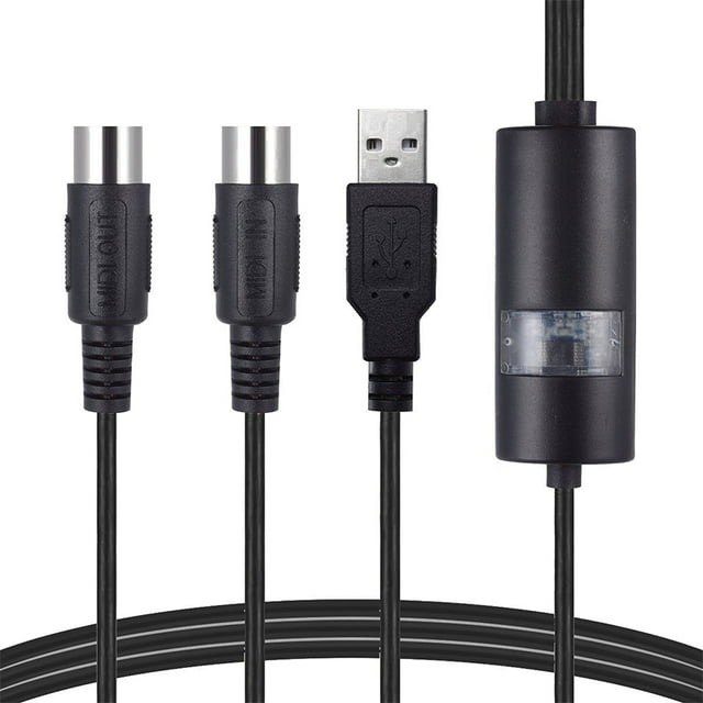 TiooDre Electric Piano Drum Usb To 2 Midi Interface Music Adapter Cable Converter For Pc Music Keyboard Synth Adapter Windows Ios 2 Meters