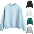 thumbnail image 3 of Hevirgo Autumn Winter Casual Women Solid Color Crew Neck Long Sleeve Sweatshirt Pullover, 3 of 10