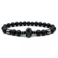 thumbnail image 3 of EOEMY Men Natural Onyx Stone Zircon Helmet Skull Head Magnetic Beads Bracelets-Batman, 3 of 6