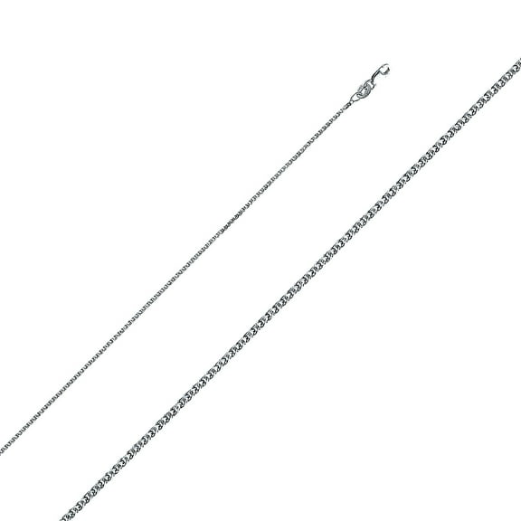 14k White Gold 1.3mm Flat Wheat Chain Necklace 20 Inch Chain Necklace for Women and Men - 1.5 Grams