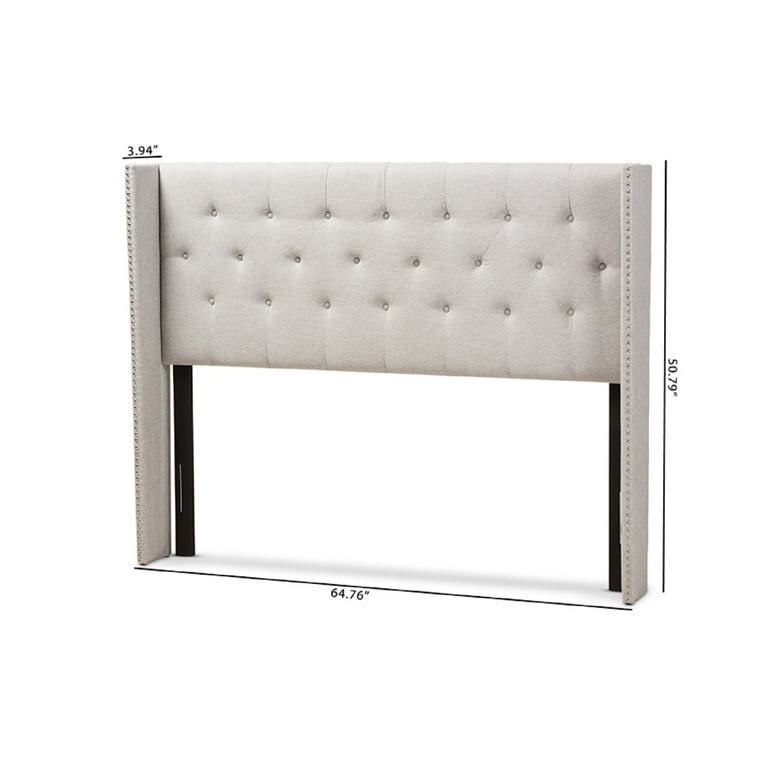 Baxton Studio Ally Modern And Contemporary Greyish Beige Fabric Button-Tufted Nail head King Size Winged Headboard Baxton Studio Ally Modern And Contemporary Greyish Beige Fabric Button-Tufted Nail head King Size Winged Headboard