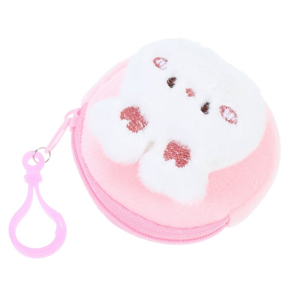 unbranded Mini Rabbit Coin Purse Cute Cartoon Wallet for Girls Plush Coin Pouch Portable Earphone Storage Bag Students Small Purse Novelty Gift