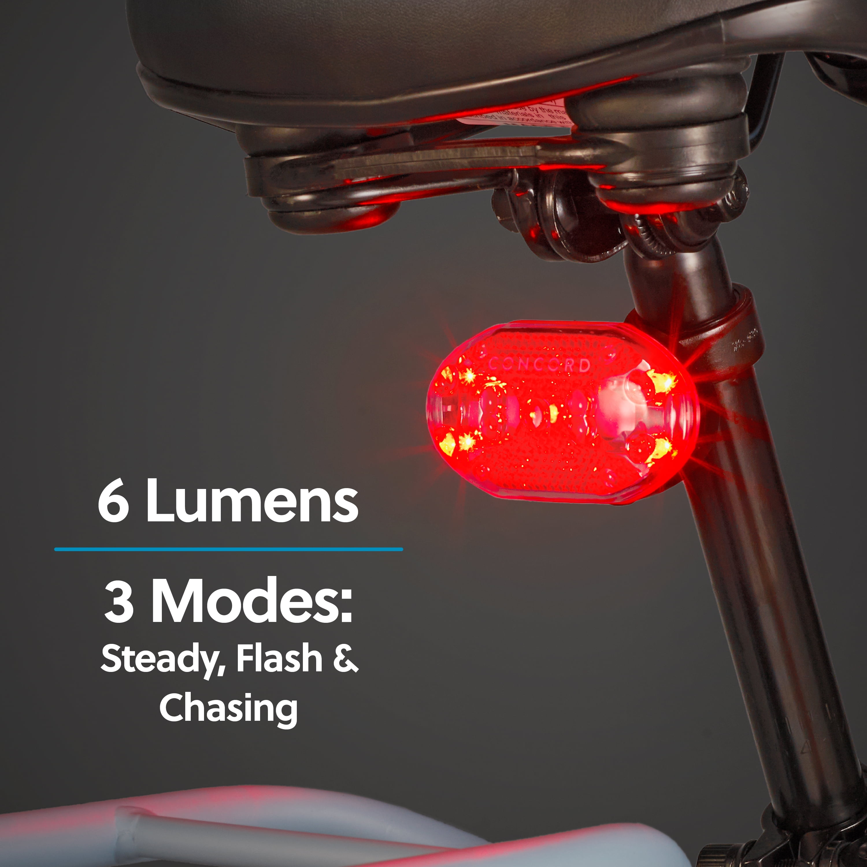 Concord Bike Accessories Essential Pack (Mini Pump, Lock, LED Light Set, Bottle, Cage), 6 Count