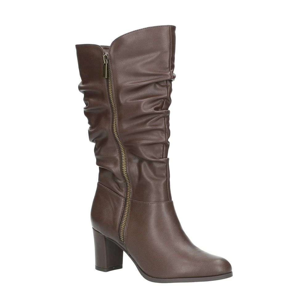 midshaft suede slouchy boot