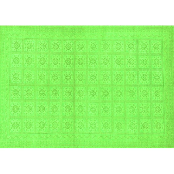 Ahgly Company Indoor Rectangle Oriental Green Modern Area Rugs, 5' x 7'