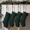 thumbnail image 5 of Christmas Stockings 18 Inches Classic Cable Knitted Socks Fireplace Hanging Stockings Family Holiday Party Xmas Decoration Sock 1 PC Dark Green One Size, 5 of 5