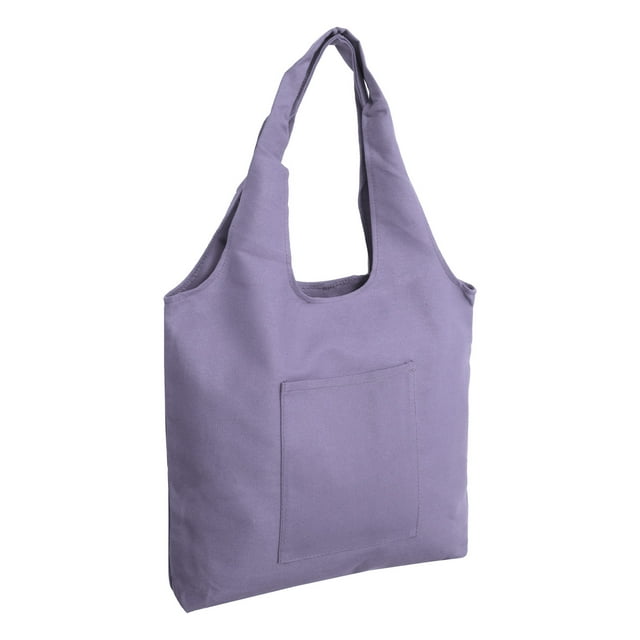 Unique Bargains Canvas Tote Bag Canvas Shoulder Bag Personalized Reusable Handbag Purple