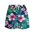 thumbnail image 4 of Odeerbi Mens Swim Trunks Hawaiian Tropical Print Bord Shorts Summer Beach Swimming Trunks Loose Beach Shorts with Pocket Swimming Pants Green, 4 of 6