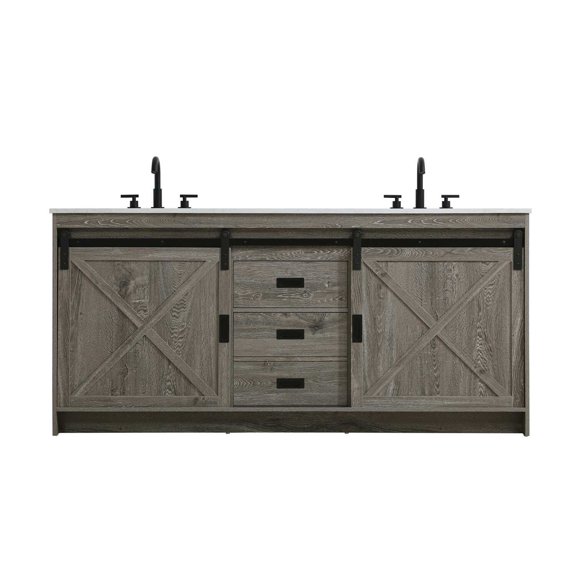 Elegant Kitchen and Bath Austin 72 inch Double Bathroom Vanity in Rustic Grey