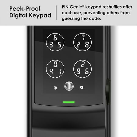Lockly - Secure Plus Smart Lock Replacement Deadbolt with 3D Biometric Fingerprint/App/Physical Key - Matte Black