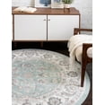 thumbnail image 3 of Rugs.com Aurelia Collection Rug – 7 Ft Round Aqua Medium-Pile Rug Perfect For Kitchens, Dining Rooms, 3 of 4
